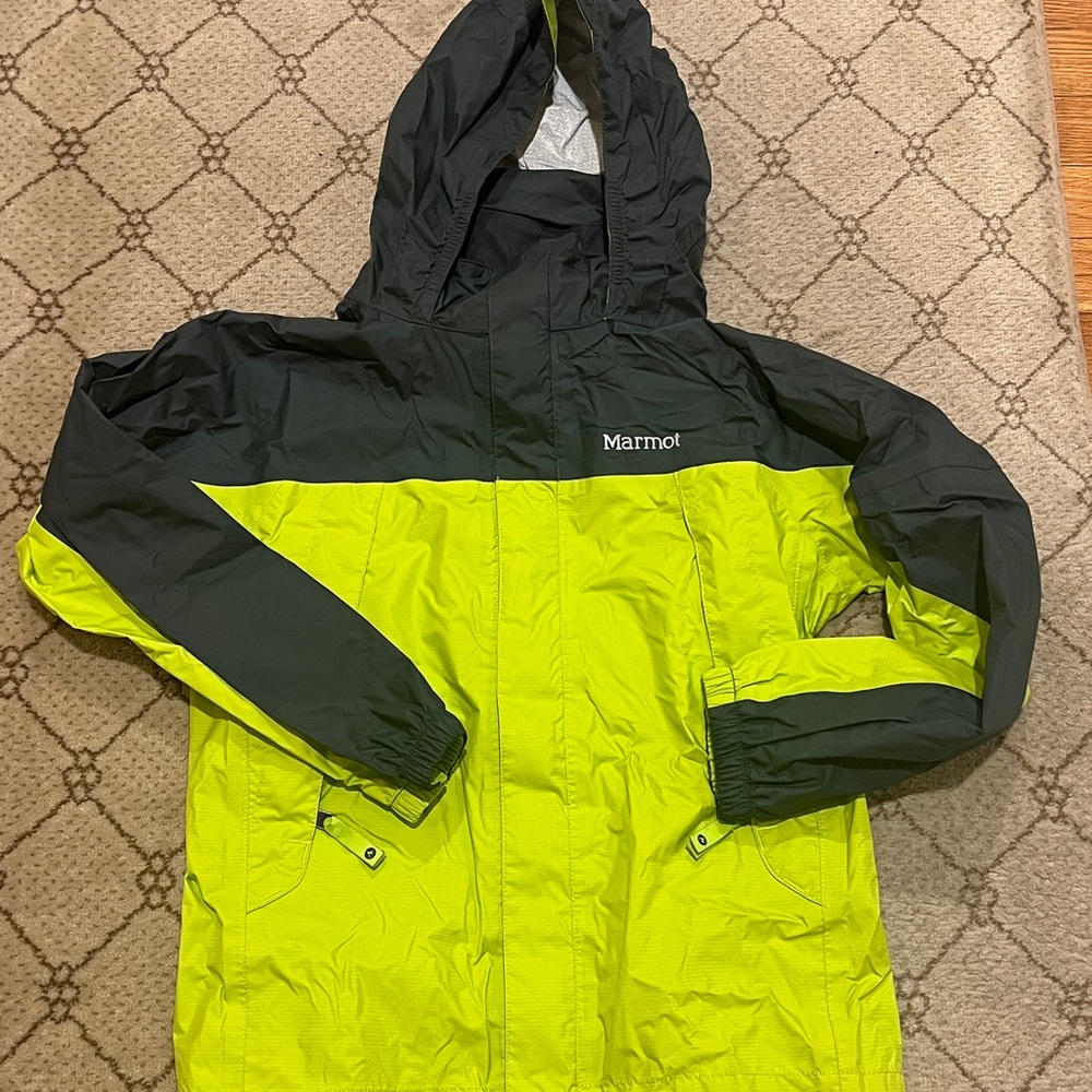 Marmot Kids Green and Black Rain Jacket